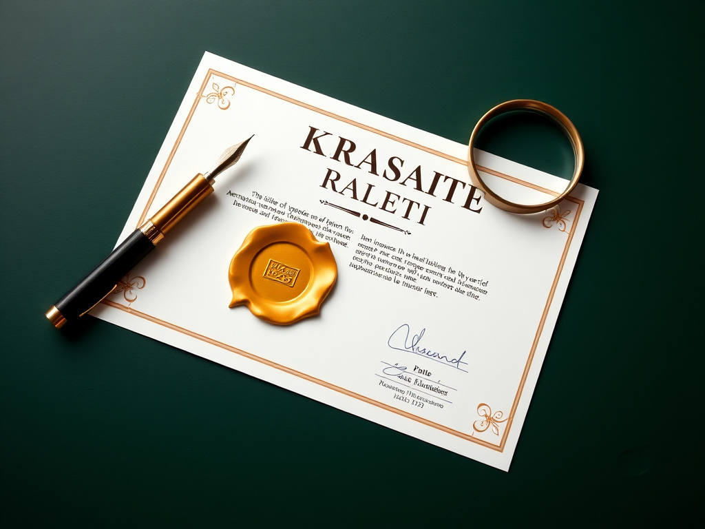 Flat-lay photo of a spray foam warranty certificate with a gold seal and pen